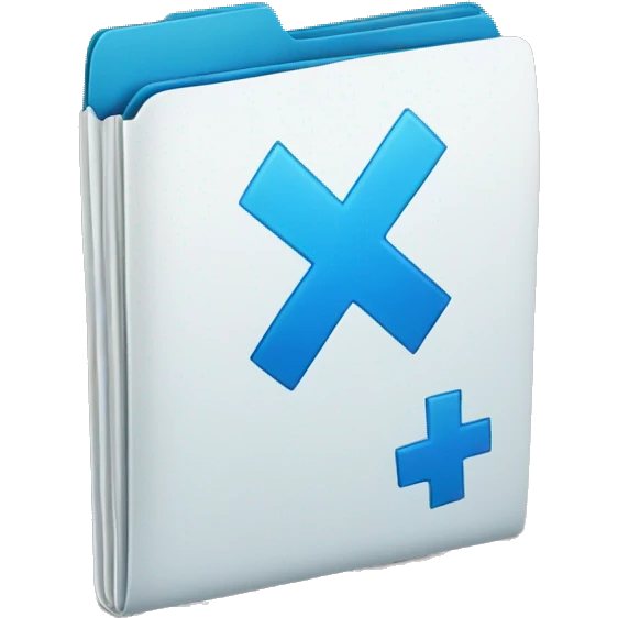 medical folder with blue plus sign emoji