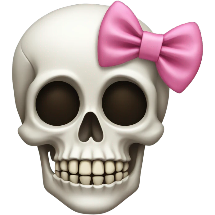 skeleton face with pink bow emoji