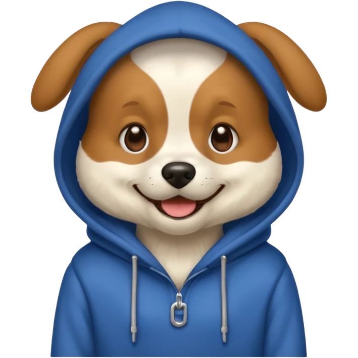 Dog wearing hoodie emoji