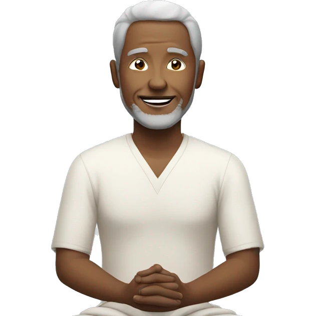 smiling mature male portrait meditating emoji