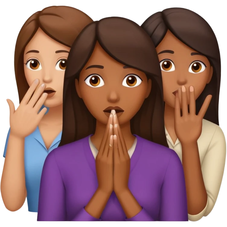 Oops gesture with hand covering mouth, then three female symbols in a row emoji