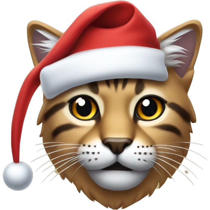 Wildcat in a Christmas hat emoji
