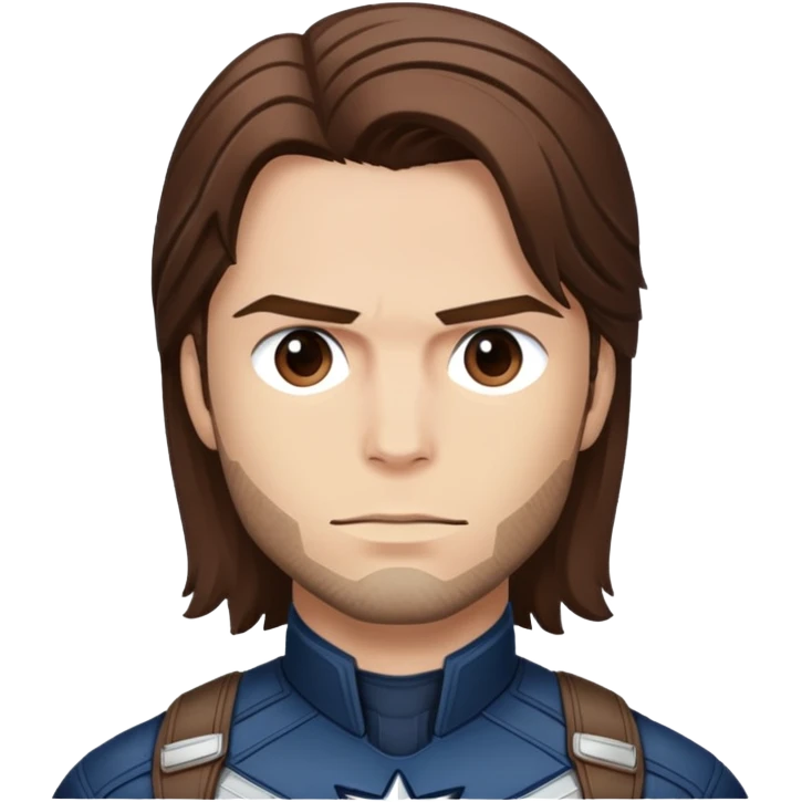 bucky barnes portrait marvel, brown hair from captain america: civil war emoji