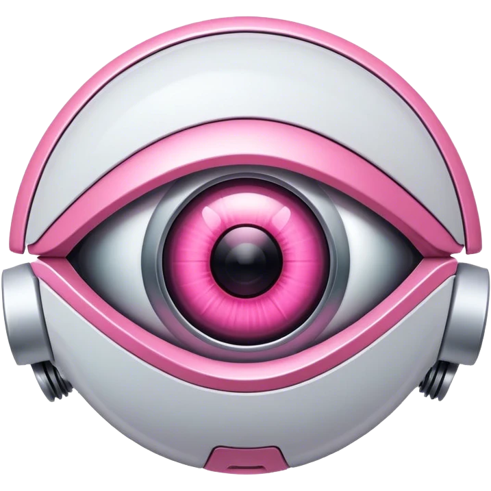 all intensive pink robotic eye emoji