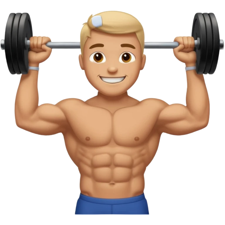 glorious gentlemen moustache lifting heavy weights and smiling emoji