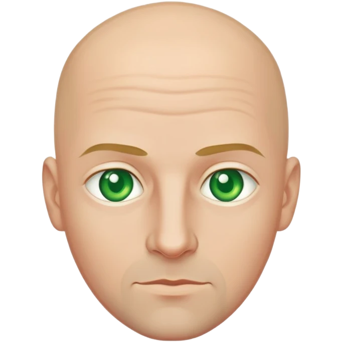caucasian bald man with green eyes emoji