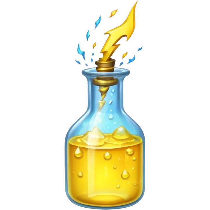 yellow potion and thunder emoji