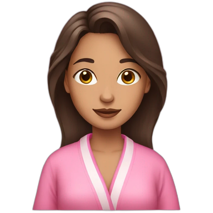brunette girl in a pink robe emoji