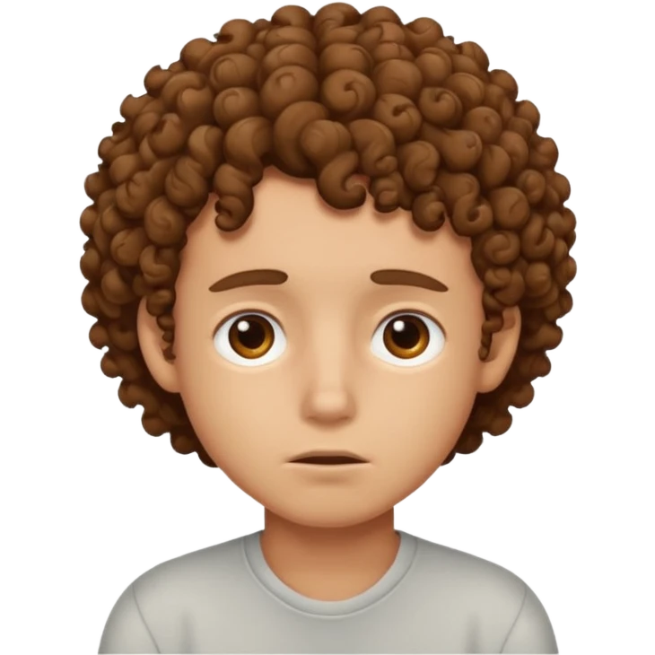 zumbi garoto, cansado com cabelo cacheado  emoji