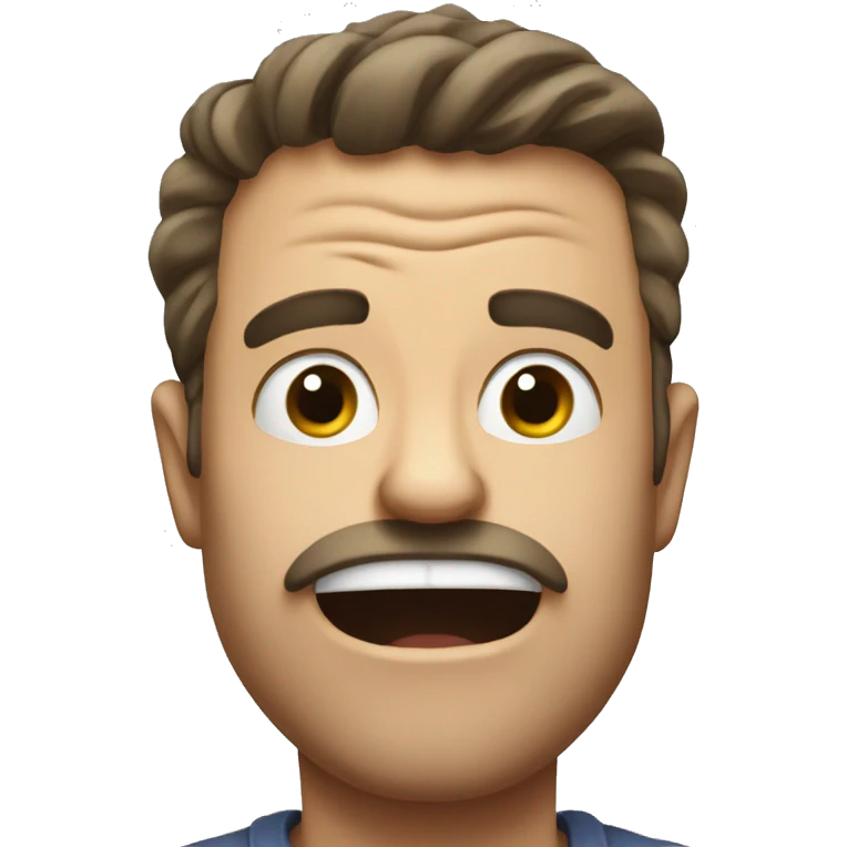 facing right of mad Australian dad lines coming out in his mouth emoji