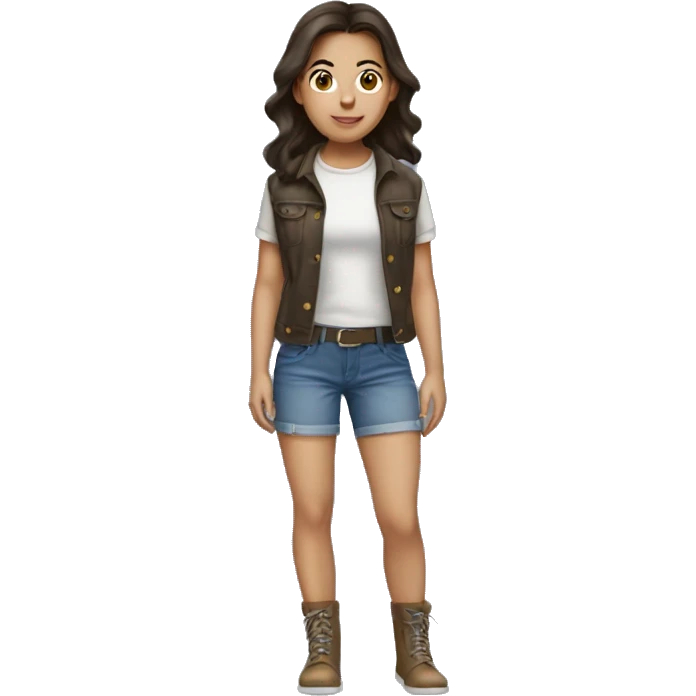 brunette girl wearing jorts emoji