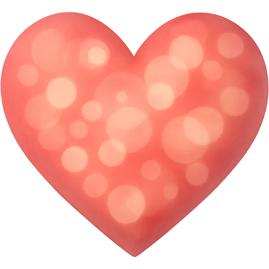 heart with a soft bokeh overlay, digital illustration style, no background emoji