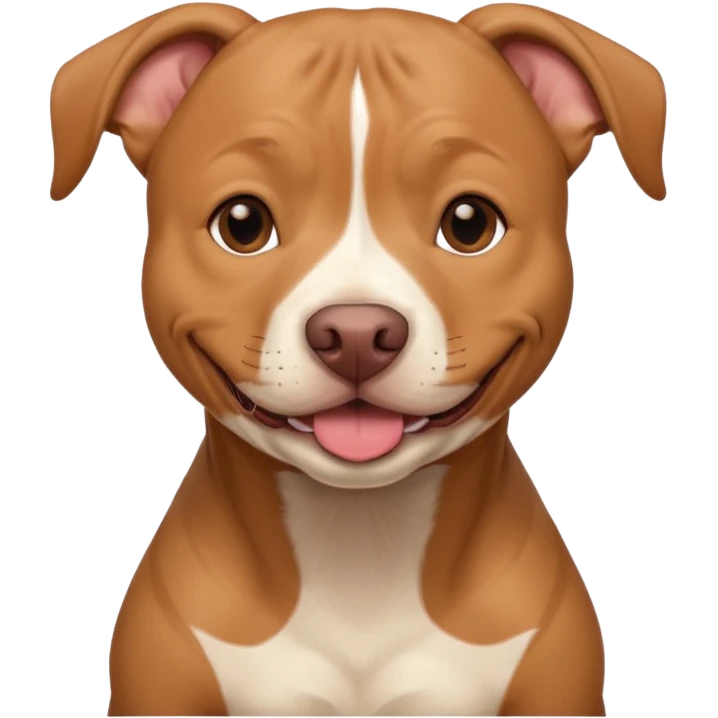 Large light brown pit bull sweetly innocently smiling  emoji