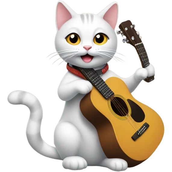 Cat playing the guitar  emoji