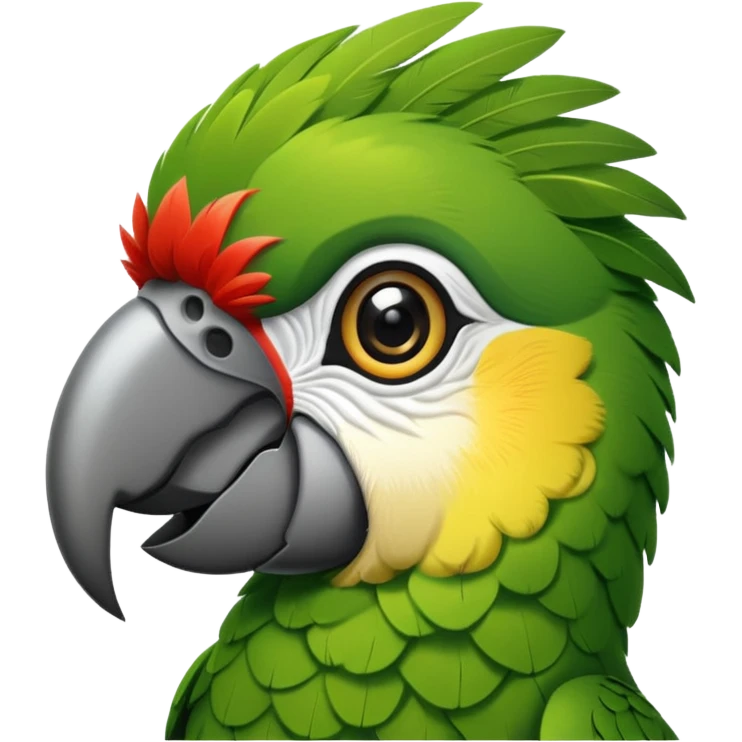 Green parrot face with right wing in a military-style salute emoji