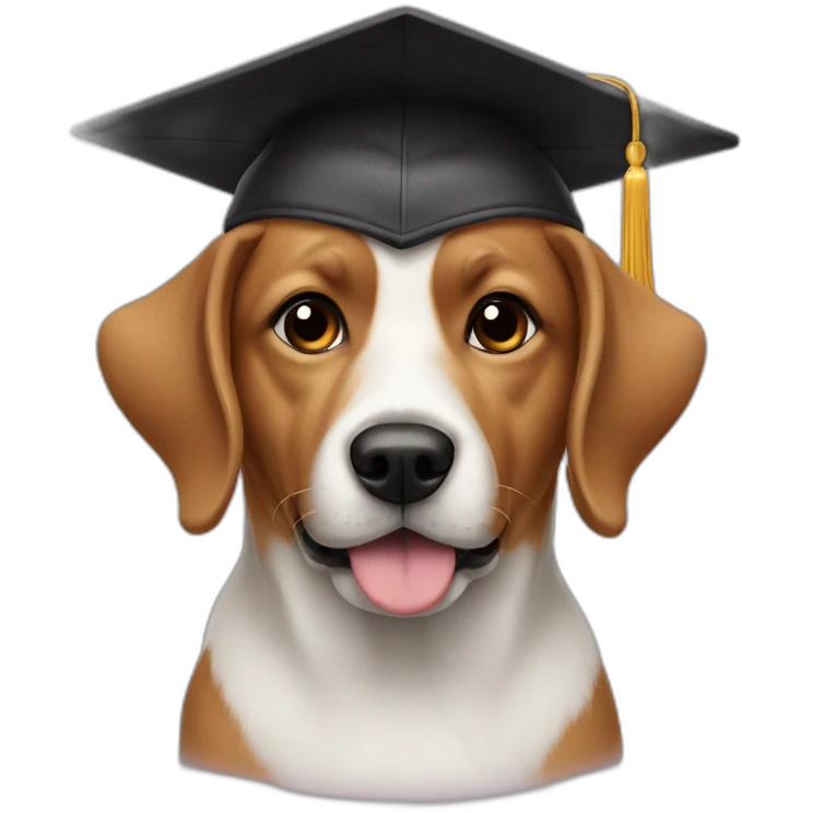 Dog in mortarboard emoji