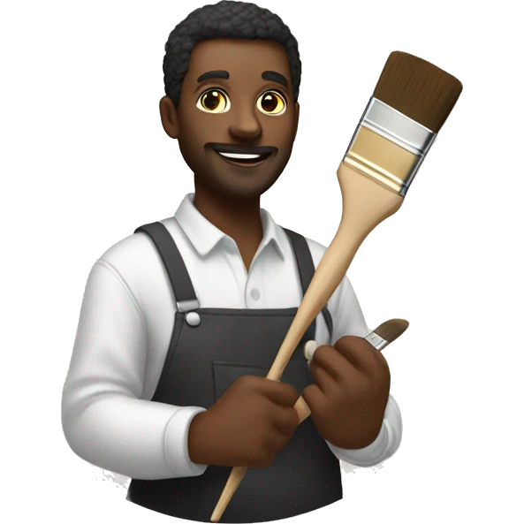 artist holds brush and palette emoji
