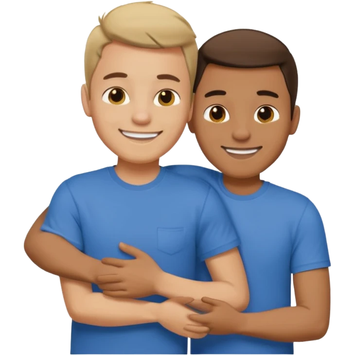 two guys hugging emoji