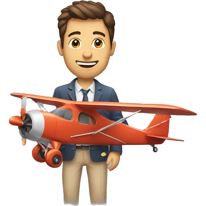 man holding model plane emoji