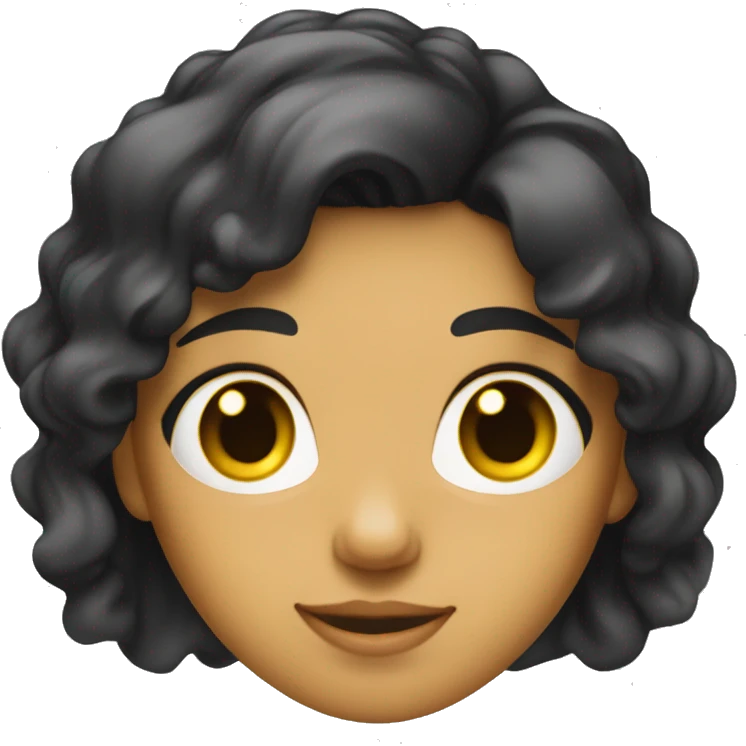 girl with the left side of her hair black and the right side white and yellow eyes emoji