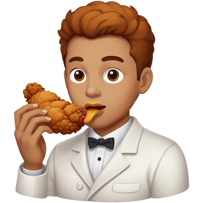Person eating fried chicken emoji
