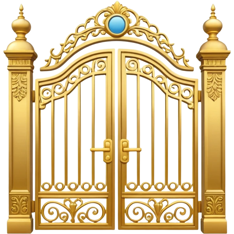 Gold gates with a large blank sign emoji