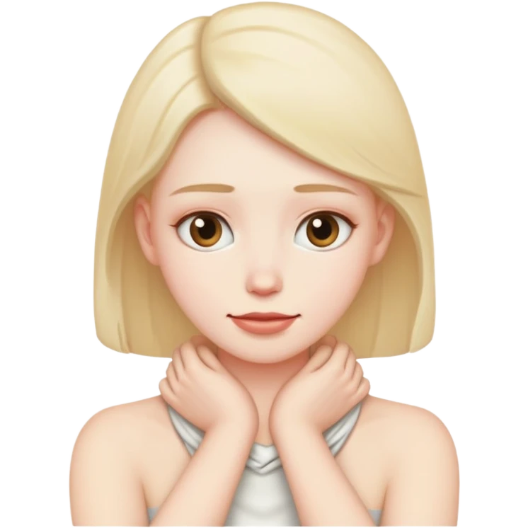 Someone with hands around they’re neck emoji