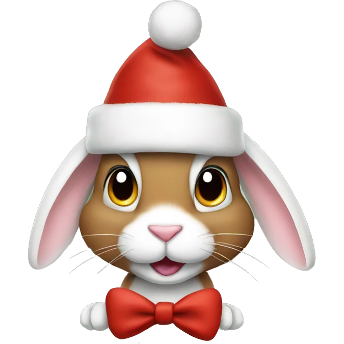bunny wearing santa hat  emoji