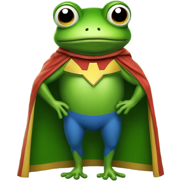 real Frog wearing a cape  emoji