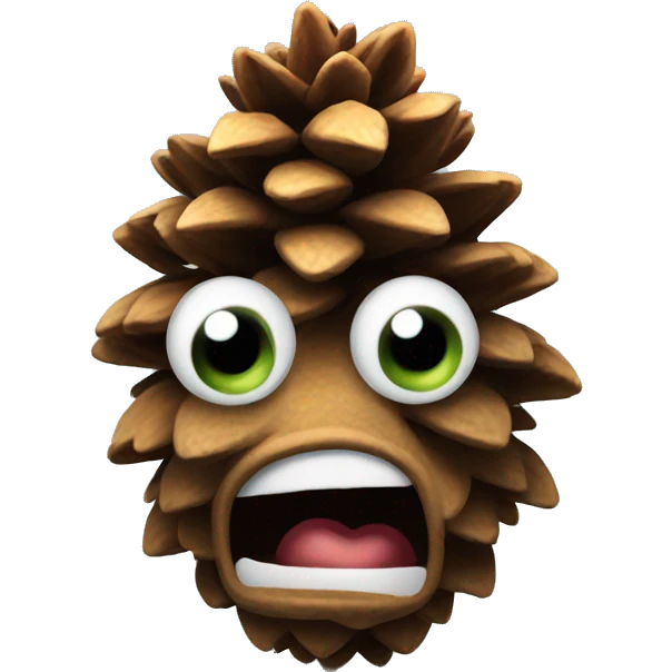scared pinecone with sunken eyes emoji