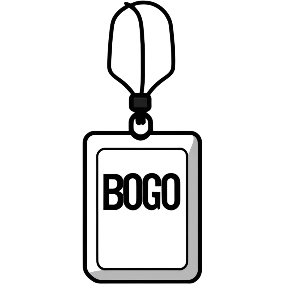 Buy One Get One Free sale tag, BOGO special offer emoji
