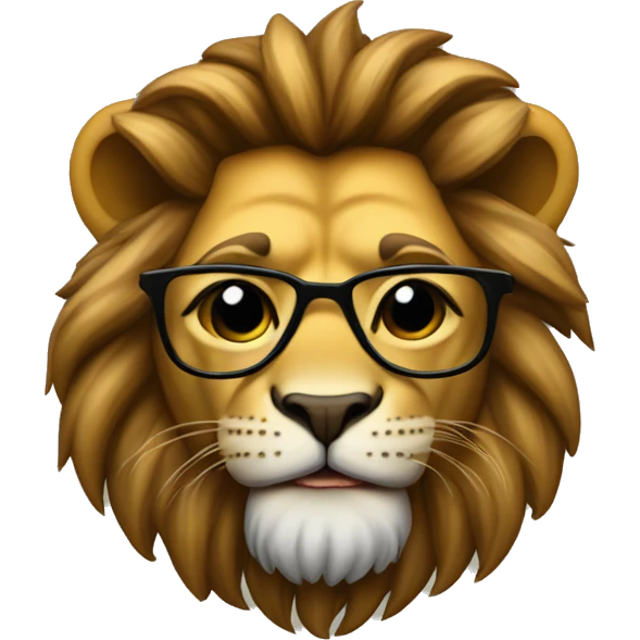 León con gafas emoji