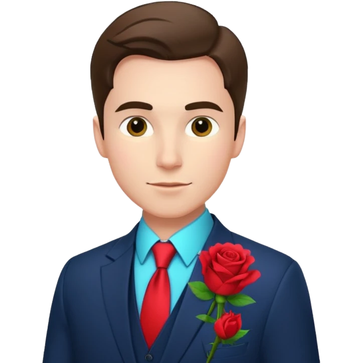 white man with colorful flower in his suit pocket emoji