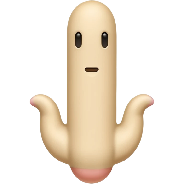 beige skin color and pink cylindrical shaft penis, erect, phallus shape, no face, with glans tip at one end emoji