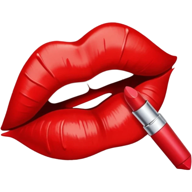red kiss print emoji