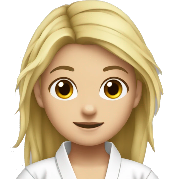 Girl bjj white belt three degress emoji
