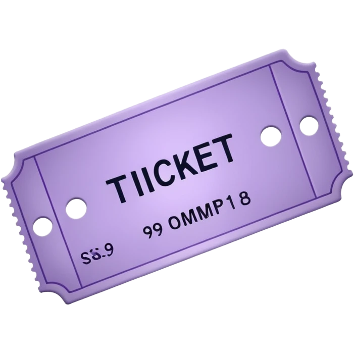 Pale Purple colored 1 Signed ticket  emoji