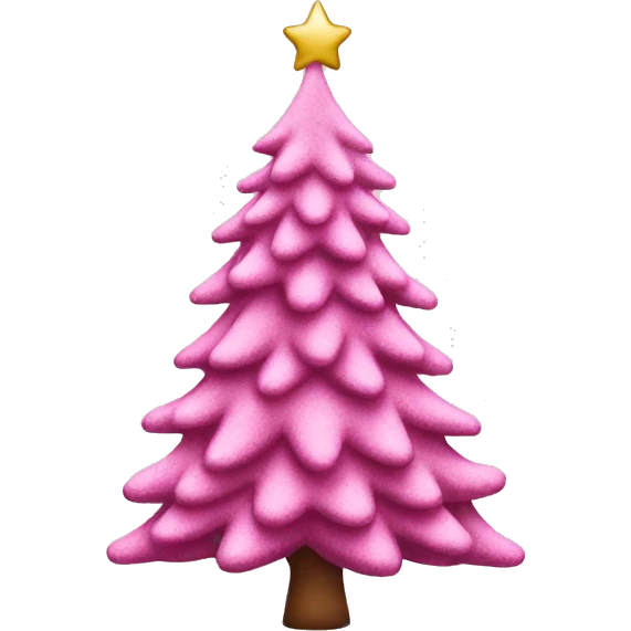 Pink Flocked Christmas tree emoji
