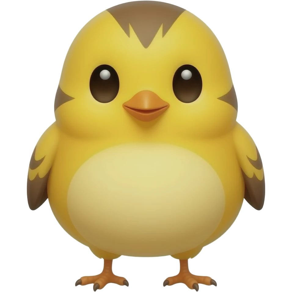 lovable small yellow bird looking at the camera emoji
