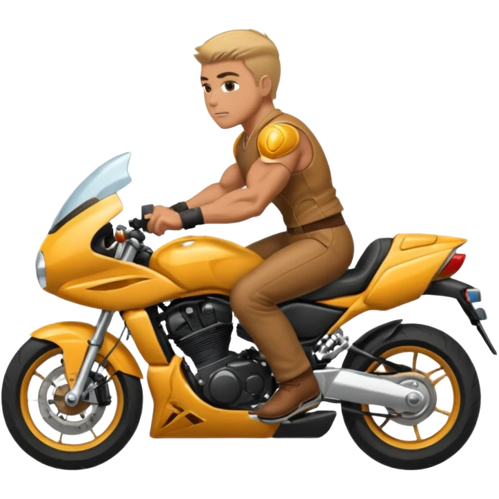 naked man riding sport motorcycle emoji
