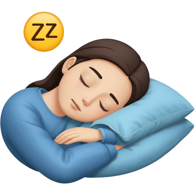 person on back with sleep symbol Zzz emoji
