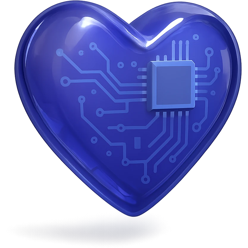 indigo heart, glossy, no text emoji