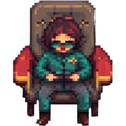 therapist as a pixel art character sitting in a chair emoji