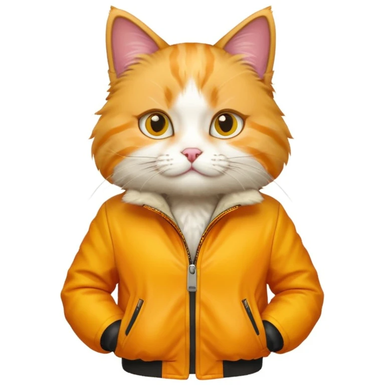a cat wearing a yellow jacket emoji