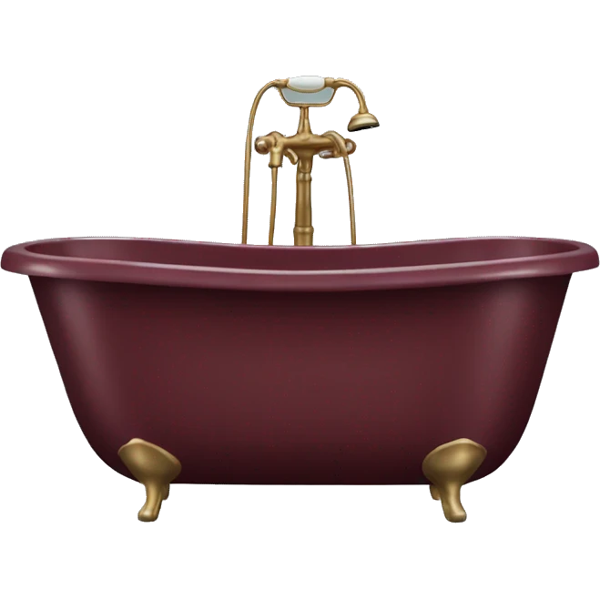 realistic burgundy bathtub emoji