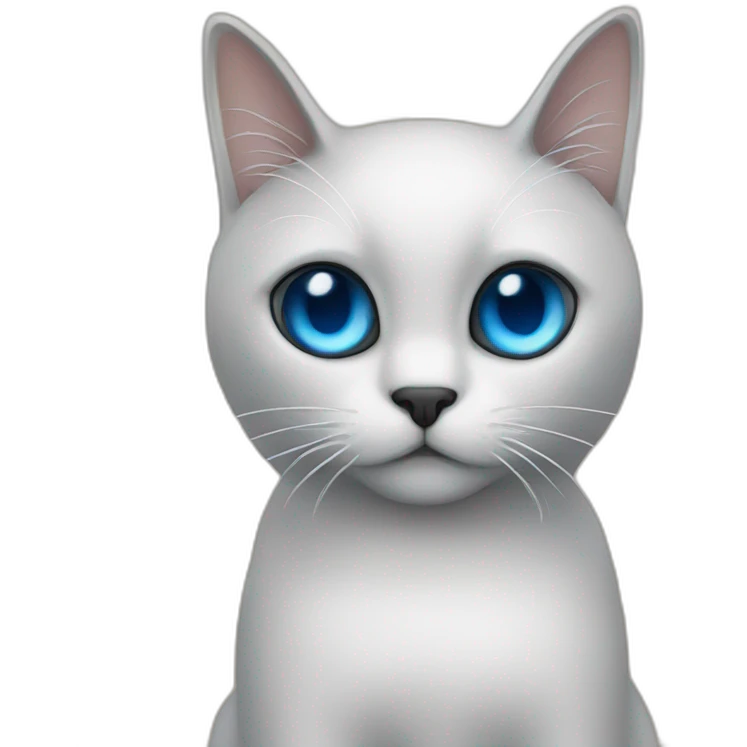 a black cat with blue eyes works on the stock market emoji