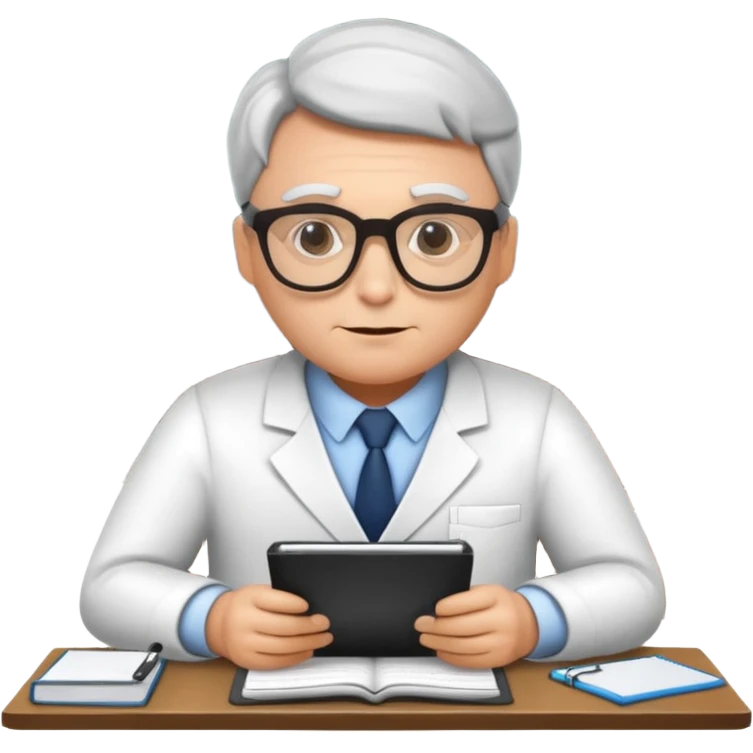 A bug dressed as a therapist sitting in his office  emoji