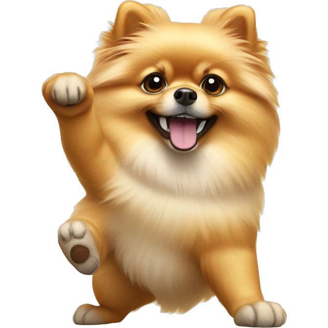 Pomeranian doing hang loose emoji