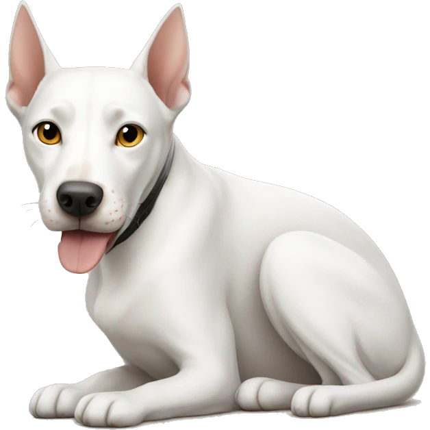White cat and Doberman  emoji