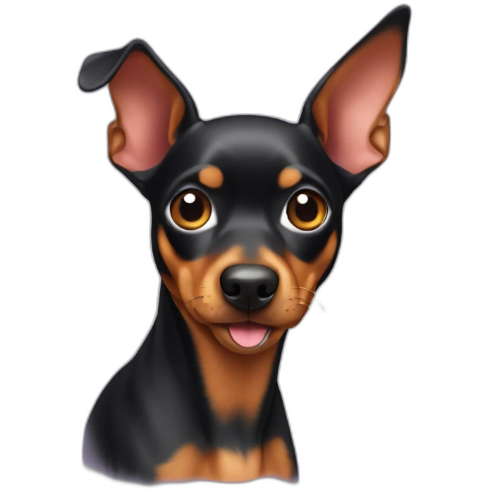 13 year old minature pinscher with piece of left ear missing emoji